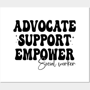 Groovy Advocate Support Empower Social Worker Graduation Posters and Art